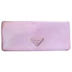 Prada Saffiano Leather Continental Wallet Lavender/Light Purple
